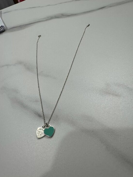 Tiffany & Co. double heart silver necklace - Picture 4 of 5
